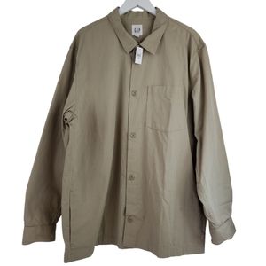 GAP NWT Utility Shirt Jacket with Pockets Size XXL in Khaki Retail $69